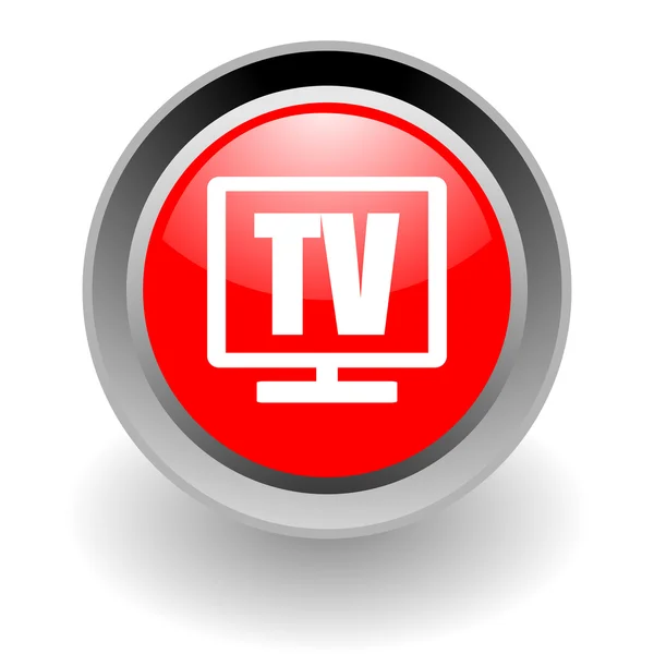 TV stalen glosssy pictogram — Stockfoto