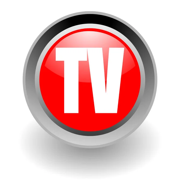 Tv steel glosssy icon — Stock Photo, Image