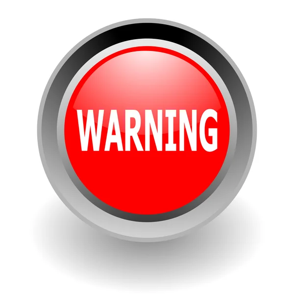 stock image Warning steel glosssy icon