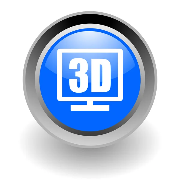 Icône brillante en acier d'affichage 3D — Photo