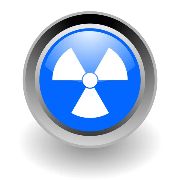 Nucleaire stalen glosssy pictogram — Stockfoto