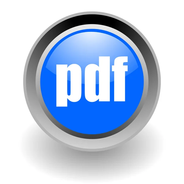 Glosssy ikona PDF ocelové — Stock fotografie
