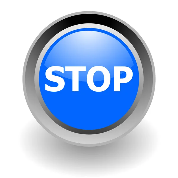 Stop steel glosssy icon — Stock Photo, Image