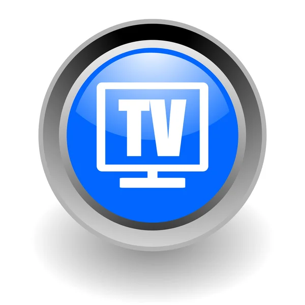 TV ocelové glosssy ikona — Stock fotografie
