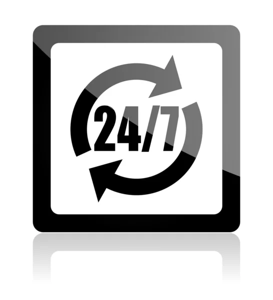 24 for 7 icon — Stock Photo, Image