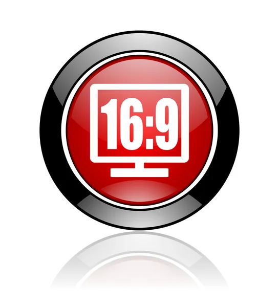 16: 9 icono de pantalla — Foto de Stock
