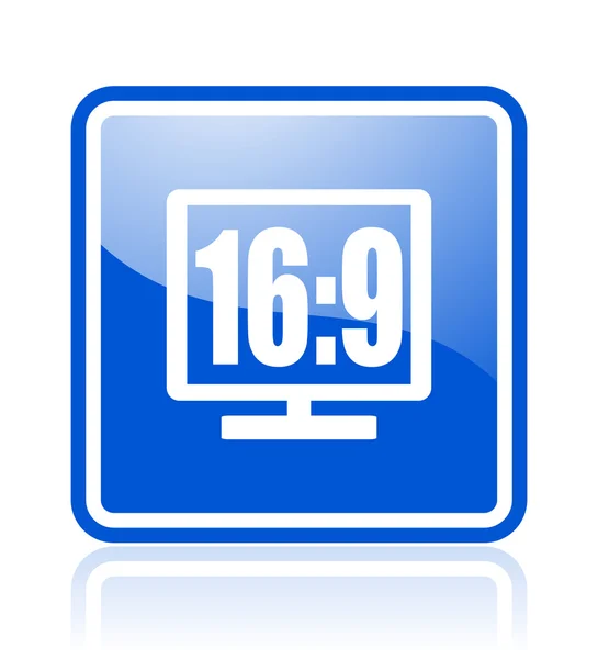 16: 9 icono de pantalla —  Fotos de Stock