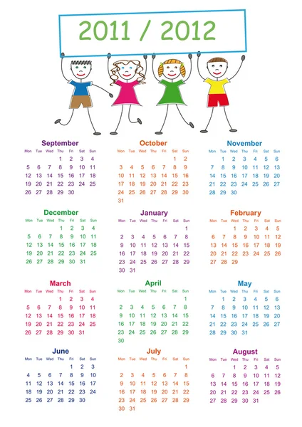 Iskolai naptár — Stock Vector