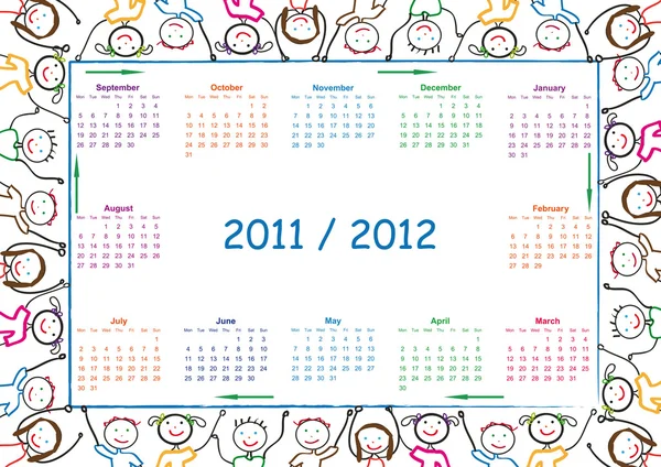 Školní kalendář — Stockový vektor