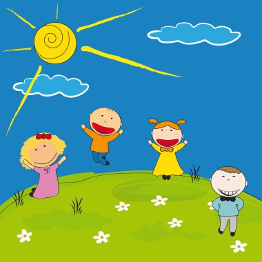 Happy kids clipart