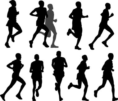 Marathon runners clipart