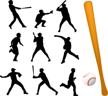 Baseball players clipart