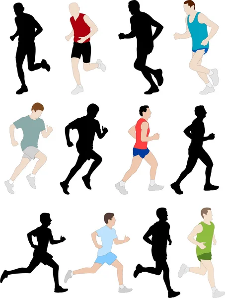 Runners - illustrazione vettoriale — Vettoriale Stock