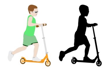 Scooter kid clipart