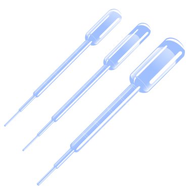 Medical pipettes on white background clipart