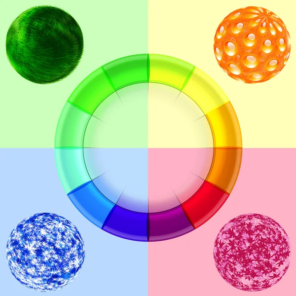 Kolorowy koło diagramu — Wektor stockowy