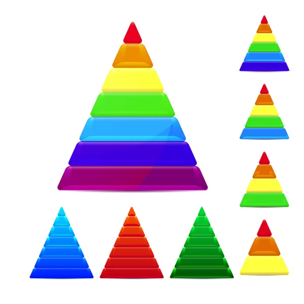 계층화 된 피라미드입니다. 벡터. — 스톡 벡터