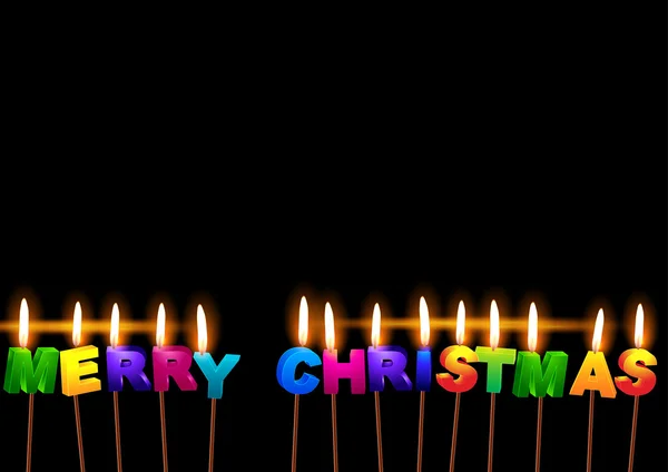 燃烧的蜡烛，改为"圣诞快乐" — 图库矢量图片