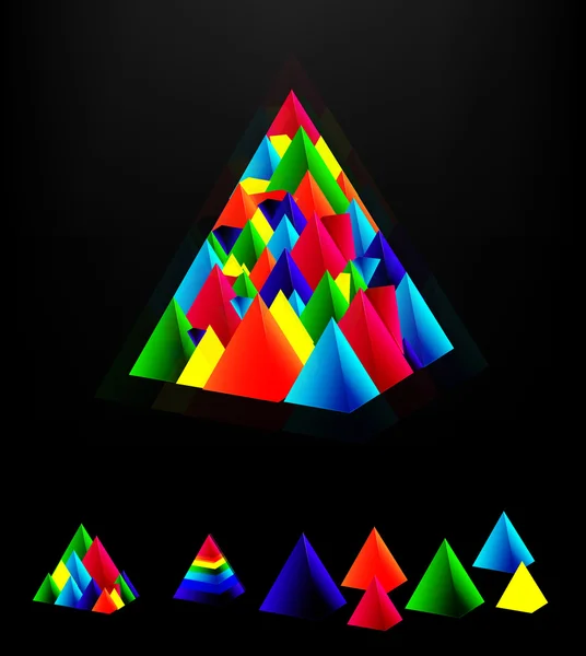 계층화 된 피라미드입니다. 벡터. — 스톡 벡터
