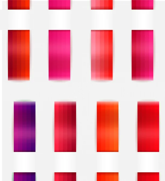 Cintas decorativas de color. Diferentes colores rojos — Archivo Imágenes Vectoriales