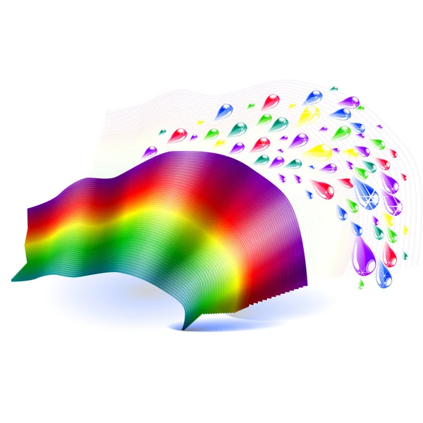 Rainbow and color rain — Stock Vector
