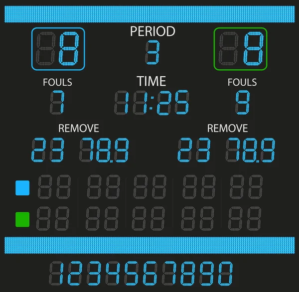 Afbeelding van een digitale scorebord. — Stockvector