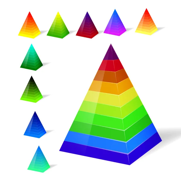 Vrstvené pyramidy. vektor. Stock Vektory