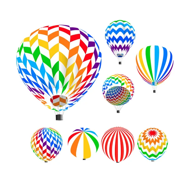Parachute set, vector illustration, — Stock Vector
