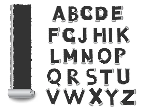 ABC de papel roto. espacio para su mensaje. ilustración vectorial — Archivo Imágenes Vectoriales