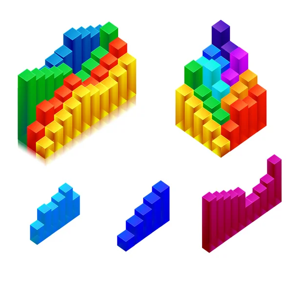 Gekleurde staafdiagram — Stockvector