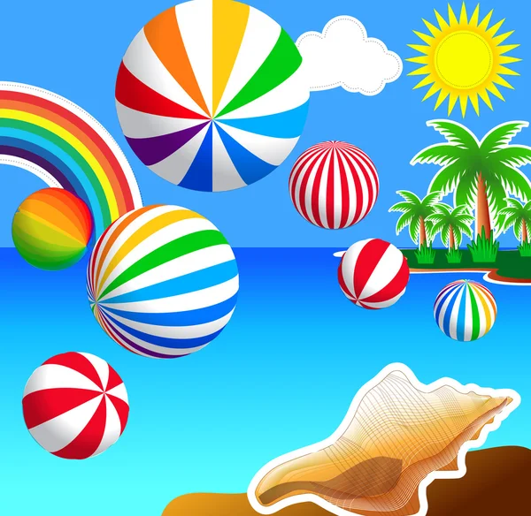 Palm beach; ilustración vectorial — Vector de stock