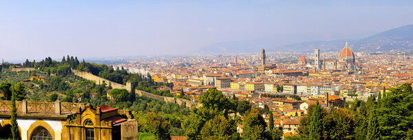 Florence Italy at sunny day cityscape panorama