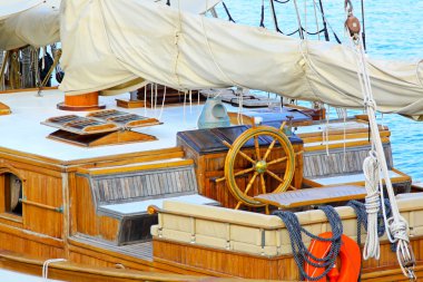 Sail ship wheelhouse clipart
