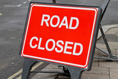 Road closed sign clipart