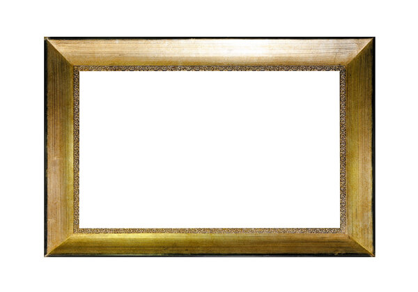 Vintage gold frame isolated included clipping path