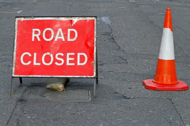 Road closed sign clipart