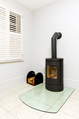 Freestanding wood stove clipart