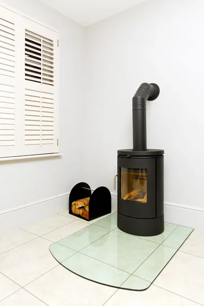 stock image Freestanding wood stove