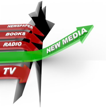 New Media vs. Old Media - Technologies Beat Older Formats clipart