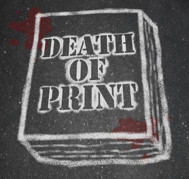 Death of Print - Chalk Outline of Book clipart