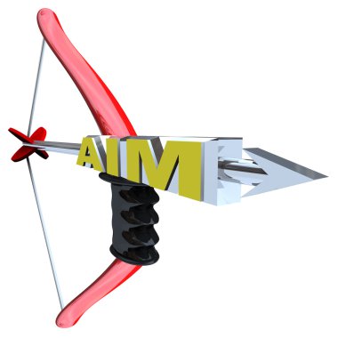 Aim - Word on Bow and Arrow clipart