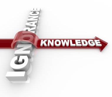 Ignorance vs Knowledge - Education Wins clipart