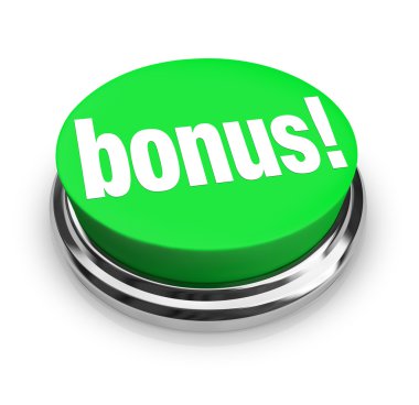 Bonus Word on Green Button - Added Extra Value clipart