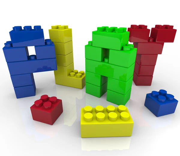 Jogar - Aprendizagem criativa e imaginativa com blocos de construção — Fotografia de Stock