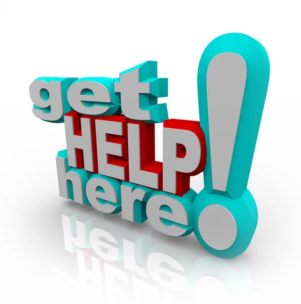 Hulp hier - klant ondersteuning serviceoplossingen — Stockfoto