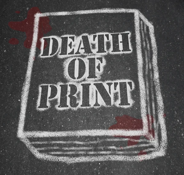 Death of Print - Chalk Outline of Book — Stock Photo, Image