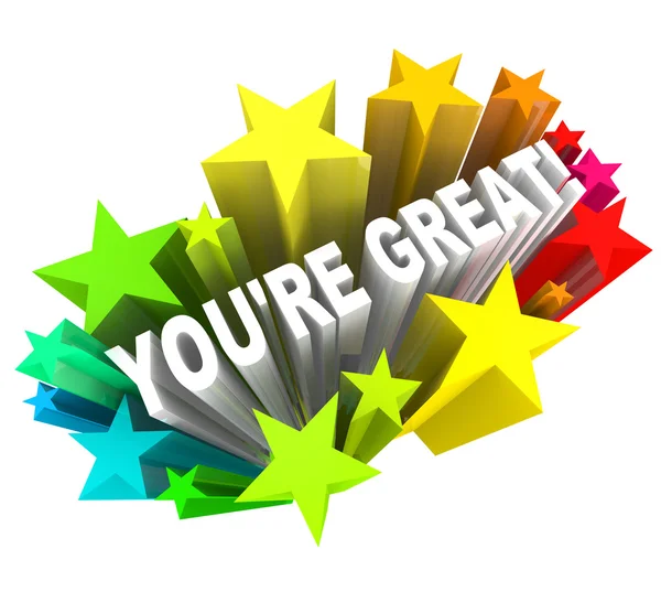 You're Great - Praise Words for Success — Stock Photo, Image