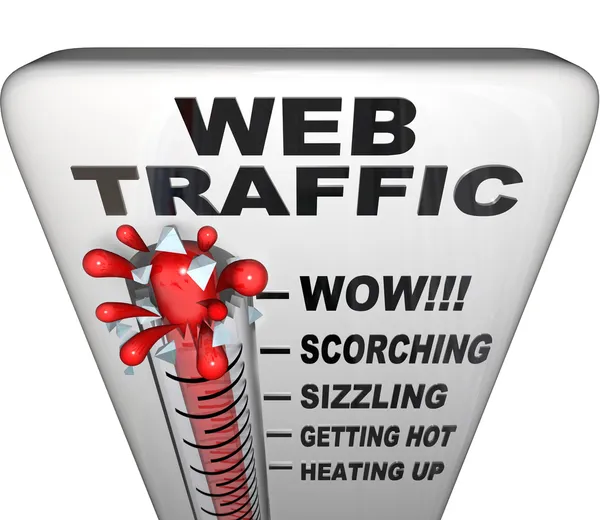 Web Traffic Thermometer - Popularity Increasing — Stock Photo, Image