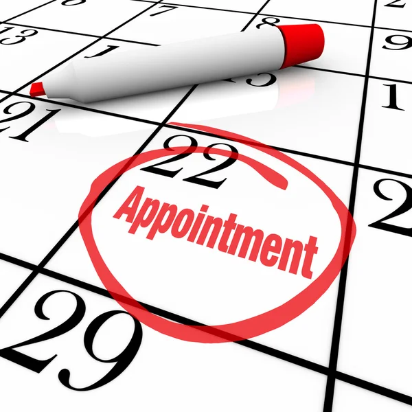 Calendar - Appointment Day Circled for Reminder — Stock Photo, Image