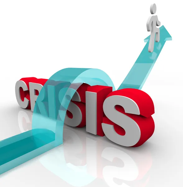Кризис - Преодоление чрезвычайной ситуации с помощью плана бедствия — стоковое фото